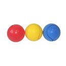 7cm foam sponge tennis balls in bright colours.  Bagged in 3's in display box of 12.  Age 3+.