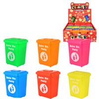 Plastic Bin with matching coloured putty. Heigh  6cm. Age 3+