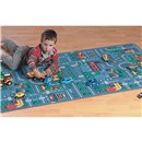 Grey themed. City scene road playmat . Easy to clean, water resistant and highly durable 100% nylon pile. Great for childrens creativity and roleplay. Size 1.9m x 1m.