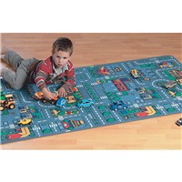 Grey themed. City scene road playmat . Easy to clean, water resistant and highly durable 100% nylon pile. Great for childrens creativity and roleplay. Size 1.9m x 1m.