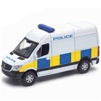 Diecast Van with Police Livery. Pull Back & Go.  Length 11cm