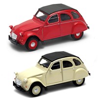 Citroen 2CV softtop Die Cast Classic Car with pull  back and go feature. 2 assorted Age 3+