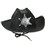 Felt cowboy hat with sheriff badge and cord tie.  Age 3+.