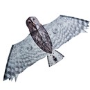 Brookite Grey Owl Kite is made from polyester ripstop with fibreglass struts. Single line with 1 handle. For use in a light-moderate breeze (Bf 2-4). Dimensions (H) 50cm x  (W) 105cm. Recommended Age 3+