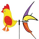 Chicken rotates on a free standing stake in the  ground with a spinning tail.  Stands 1m tall.  47cm long.  50cm diameter tail. Age 3+