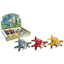 10cm pull back and go shark planes with  spinning  rotor.  6 assorted in display box of 12.  Age 3+.