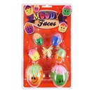 5 Small Moody Faces in assorted colours with 2  larger faces. 7 in total. Carded. Age 3+