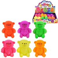 Light Up Puffer Bear in Neon Colours. 6 assorted.  Height 8cm. Age 3+