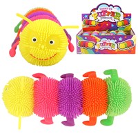 Brightly Neon Coloured Puffer Caterpillar with  Light Up Head. Length 7cm. Age 3+