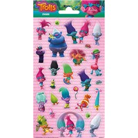 10cm x 20cm Sheet of Stickers with characters from Trolls including Aspen Heitz and King Peppy. Great for applying to school books, craft projects and much much more. Age 3+