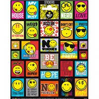 15cm x 20cm Sheet of square and rectangular Stickers with various smiley faces. Great for applying to school books, craft projects and much much more. Age 3+