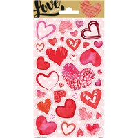 10cm x 20cm Sheet of shimmering heart Stickers. Great for applying to school books, craft projects and much much more. Age 3+