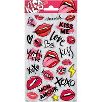 10cm x 20cm Sheet of shimmering kiss themed Stickers. Great for applying to school books, craft projects and much much more. Age 3+