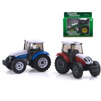 1:32 Scale farm tractor with detailed features and  free wheel action.  Diecast metal and plastic  parts.  Length 14cm.  3 Assorted.  Age 3+.