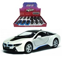 5" Diecast metal licenced BMW with  opening doors and pull back and go action.  Assorted colours in display box of 12.  Age 3+.