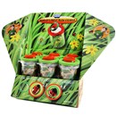 Container with double magnifying glass and air  vents to observe insects, flower and other small  objects.  Magnifications 2 and 4.  7 x 7 x 7.5cm.  Recommended age 6+.  Display box of 12.