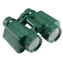 Binoculars in ABS plastic.  Supplied with case,  neck straps and cover lens.  Focus regulation with  central micrometric screw and regulation of  interpupillary distance.  3x Magnification.  13.5  x 18 x 7cm.  Recommended age 6+.