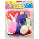 Pack of 20 standard 10" round balloons in classic  colours.  Age 3+.