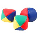 3 Traditional harlequin style bean filled  juggling balls.  Net bag with header card.  Age  3+.