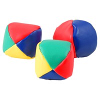 3 Traditional harlequin style bean filled  juggling balls.  Net bag with header card.  Age  3+.