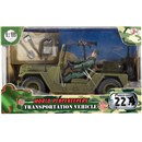 20cm military vehicle with fully articulated  figure and accessories.  1:18 scale.  Age 3+.