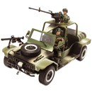 22cm Fast Attack Vehicle (FAV) with winch and  rear gunner position.  Includes two fully  articulated action figures and accessories.  1:18  scale.  Age 3+.
