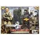 30.5cm super articulated action figure with over  30 articulated points.  Set contains figure and  various parachuting accessories including real  working parachute!  2 assorted.  Age 3+.