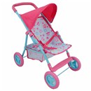 Deluxe 4 wheel folding stroller with  canopy, basket and foot rest.  58(L) x 36(W) x  52.5(H)cm.  Age 3+.
