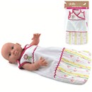 Sleeping bag with velcro opening straps and pretty  flower motif.  Fits dolls up to 46cm (18").  Age  3+.