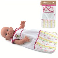 Sleeping bag with velcro opening straps and pretty  flower motif.  Fits dolls up to 46cm (18").  Age  3+.