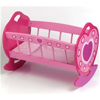 Wooden dolls rocking cradle including quilt and  pillow. Suitable for dolls up to 46cm (18").  Age  3+.