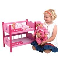 Wooden bunk beds including quilt and pillow.  Suitable for dolls up to 46cm (18"). Age 3+.