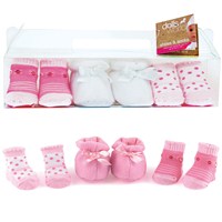 Shoes and 2 pairs of socks suitable for dolls up  to 46cm (18") gift boxed.  2 Assorted.  Age 18m+.