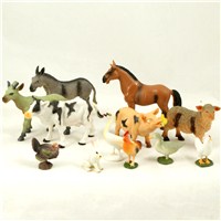 Pack of plastic farm animals contains 6 small  animals and 6 large animals.  In polybag with  header card.  Age 3+.