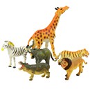6 Piece plastic animal set in polybag with header  card.  Age 3+.