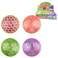 Glitter stress ball encased into a neon mesh. 4 assorted. 7cm width. Age 3+