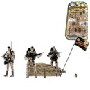 3 Desert Marine figures dressed in uniform with 22 articulated points. Includes various accessories such as control pole, vests, accessory belts and much more  Height 9.5cm. 1:18 scale.  Age 3+.
