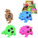 4 assorted rubber style dinosaur outers with squeezy multicoloured gel ball inside. Height 8cm. Age 3+