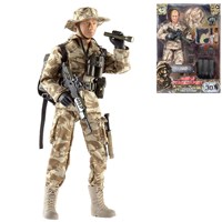 Detailed military action figure dressed in full uniform with over 30 articulated points. Includes a variety of accessories such as binoculars, backpack, hat, gun and much more. Height 30.5cm.  1:6 scale  Age 3+.