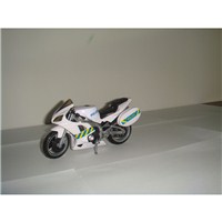 1:12 Scale Police emergency  motorbike with siren  sounds.  18cm length free wheeling with moving  parts.  Boxed with 'Try Me' function.  Diecast  metal and plastic parts.  Age 3+.