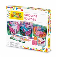***NEW FOR 2019***Mosaic by numbers! Follow the easy number coding system to apply the self adhesive shaped foam tiles to the template and create beautiful unicorn mosaic's. Set includes 4 designs to decorate, with 2100 sticky tiles. 5yrs+