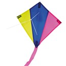 Single line mini diamond shape kite made from  spinnaker nylon with fibreglass spars.  Easy to  fly.  25 x 24cm.  Recommended age 3+.