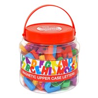 Tub of 108 magnetic upper case letters. Age 3+