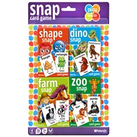 Pack of 4 Snap card games.  Includes dino snap, zoo snap, farm sanp and shape snap.  With rules. 3+